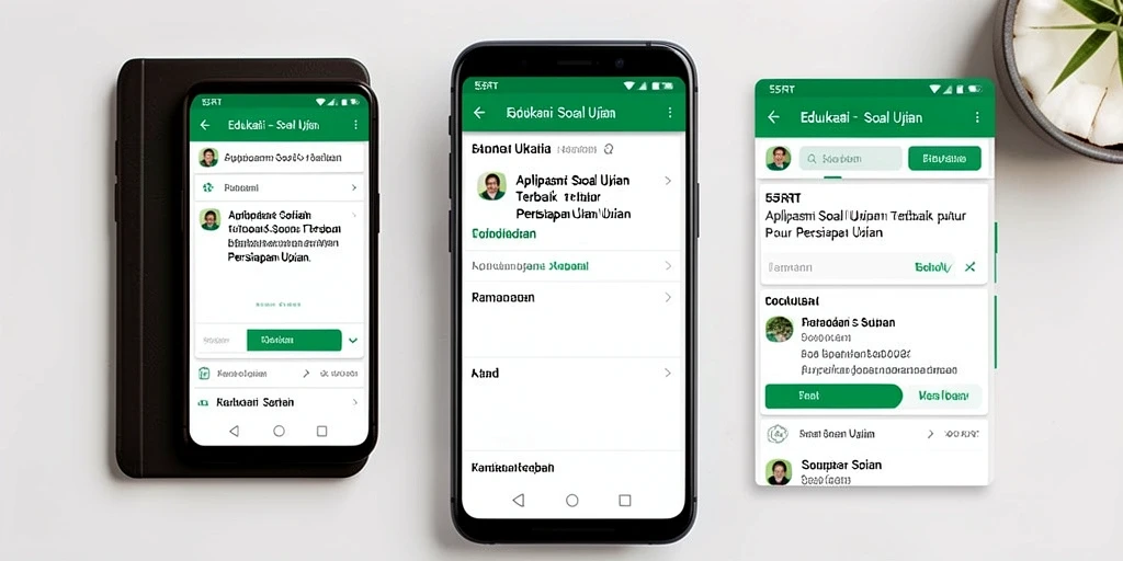 Tampilan antarmuka aplikasi 55RT untuk latihan soal ujian.