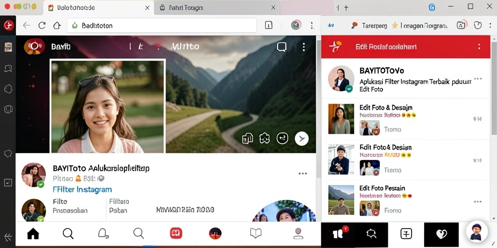 Antarmuka BAYITOTO menampilkan beragam filter untuk edit foto Instagram.