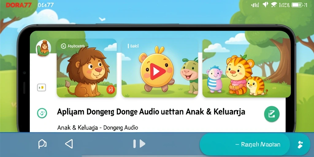 Tampilan antarmuka DORA77 yang ramah anak dan sederhana.