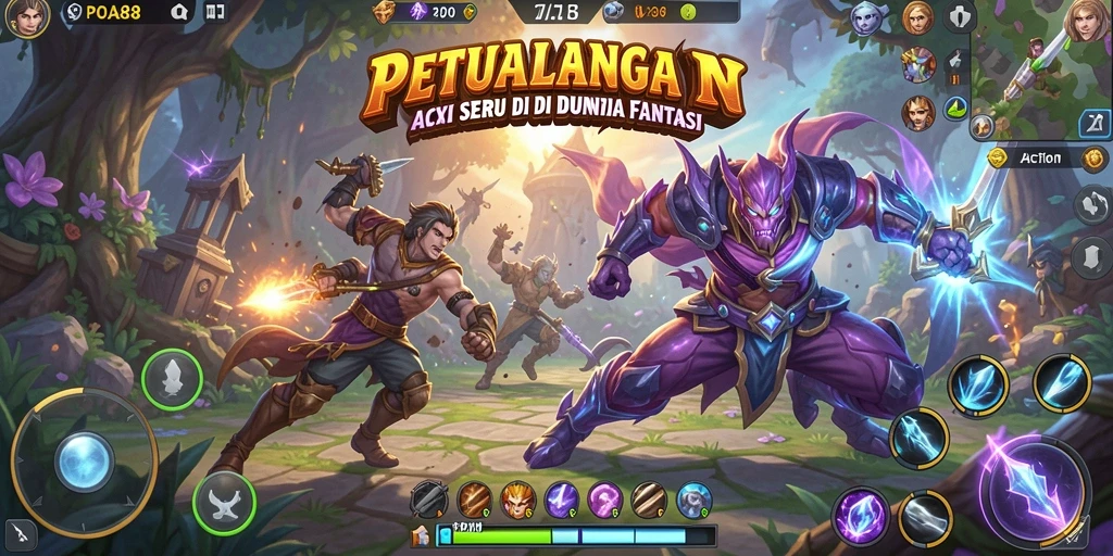 Antarmuka permainan POA88 yang dinamis dan penuh aksi.