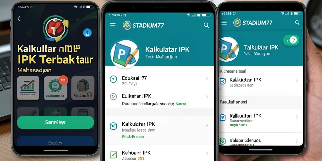 Tampilan antarmuka pengguna STADIUM77 untuk Kalkulator IPK yang intuitif.